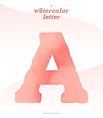 PSD 예술 분홍색 일러스트 수채화 타이포그라피 사람없음 번짐 A 국내일러스트 문자 알파벳 컬러 파일형식 효과