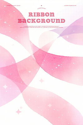 PSD 리본 분홍색 백그라운드 일러스트 추상 수채화 사람없음 반짝임 끈 겹침 국내일러스트 컬러 무늬 모션 파일형식