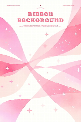 PSD 리본 분홍색 백그라운드 일러스트 추상 수채화 사람없음 반짝임 끈 겹침 국내일러스트 컬러 무늬 모션 파일형식