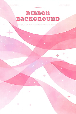 PSD 리본 분홍색 백그라운드 일러스트 추상 수채화 사람없음 반짝임 끈 겹침 국내일러스트 컬러 무늬 모션 파일형식