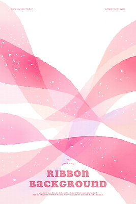 PSD 리본 분홍색 백그라운드 패턴 일러스트 추상 수채화 사람없음 반짝임 끈 겹침 국내일러스트 컬러 무늬 모션 파일형식