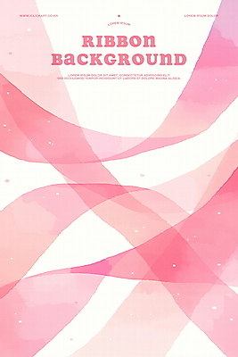 PSD 리본 분홍색 백그라운드 패턴 일러스트 추상 수채화 사람없음 끈 겹침 국내일러스트 컬러 무늬 파일형식