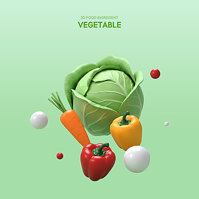 PSD 아이콘 식재료 파프리카 사람없음 초록색 3D아이콘 3D 당근 신선 양배추 엘리먼트 편집3D 컬러 채소 뿌리채소 디지털합성 파일형식