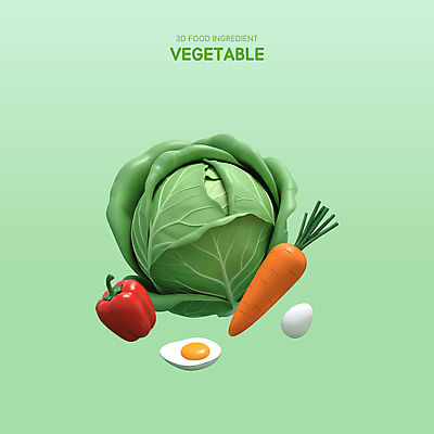 PSD 아이콘 식재료 파프리카 사람없음 초록색 3D아이콘 3D 당근 신선 양배추 삶은계란 엘리먼트 편집3D 컬러 채소 뿌리채소 계란 계란요리 디지털합성 파일형식