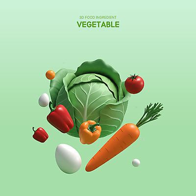 PSD 아이콘 토마토 식재료 파프리카 사람없음 초록색 3D아이콘 3D 계란 당근 신선 양배추 엘리먼트 편집3D 컬러 채소 뿌리채소 알 디지털합성 파일형식