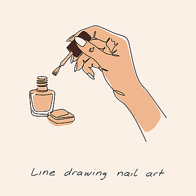 손 라인일러스트 일러스트 들기 취미 신체부위 네일아트 라인아트 매니큐어 드로잉 베이지색 국내일러스트 AI파일 선 컬러 모션 미술 사람 뷰티 화장품 파일형식 벡터