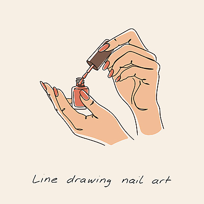 손 라인일러스트 일러스트 들기 취미 신체부위 네일아트 라인아트 매니큐어 드로잉 베이지색 국내일러스트 AI파일 선 컬러 모션 미술 사람 뷰티 화장품 파일형식 벡터