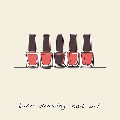 라인일러스트 일러스트 취미 사람없음 네일아트 라인아트 매니큐어 드로잉 베이지색 국내일러스트 AI파일 선 컬러 미술 뷰티 화장품 파일형식 벡터