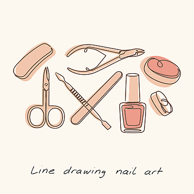 라인일러스트 일러스트 가위 취미 사람없음 뷰티 라인아트 매니큐어 드로잉 니퍼 베이지색 네일화일 국내일러스트 AI파일 선 컬러 문구용품 미술 화장품 공구 네일아트 파일형식 벡터