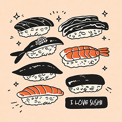 PSD 일러스트 사람없음 반짝임 일본 해산물 새우초밥 엘리먼트 연어초밥 국내일러스트 아시아 모션 새우 초밥 연어 파일형식