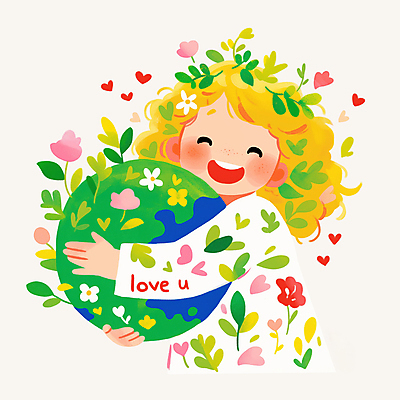 JPG 여자 꽃 지구 어린이 잎 일러스트 안기 자연 따뜻함 사랑 한명 미소 소녀 상반신 컬러풀 환경 하트 보호 순수 소녀한명만 국내일러스트 AI일러스트 AI콘텐츠 모양 식물 1 감정 컬러 컨셉 모션 표정 사람 생태계 여자한명만 소녀만 파일형식