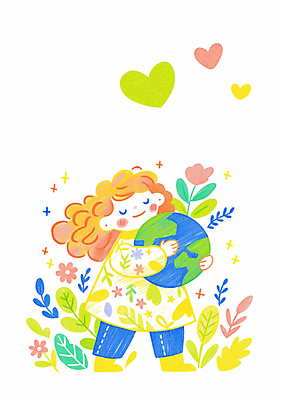 JPG 전신 여자 꽃 지구 어린이 잎 일러스트 안기 자연 따뜻함 사랑 한명 미소 소녀 컬러풀 환경 하트 보호 순수 소녀한명만 국내일러스트 AI일러스트 AI콘텐츠 모양 식물 1 감정 컬러 컨셉 모션 표정 사람 생태계 여자한명만 소녀만 파일형식