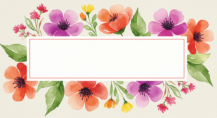 JPG 가로배너 꽃 일러스트 수채화 사람없음 컬러풀 꽃프레임 국내일러스트 AI일러스트 AI콘텐츠 식물 배너 컬러 프레임 가로 파일형식