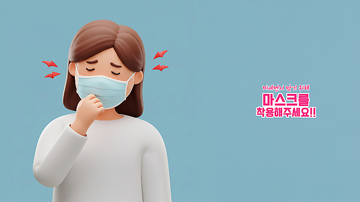 PSD 편집이미지 여자 하늘색 한명 상반신 성인 3D 손들기 고통 찡그림 예방 건강수칙 기침 마스크착용 성인여자한명만 미세먼지 편집3D 1 감정 모션 표정 건강 마스크 사람 파란색 사회이슈 디지털합성 먼지 여자한명만 성인여자만 파일형식