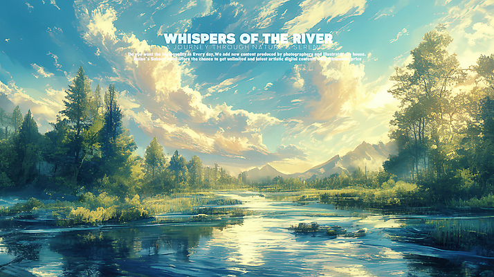 PSD 나무 구름 일러스트 자연 하늘 산 풍경 사람없음 강 햇빛 반사 평화 일몰 풀잎 숲속 국내일러스트 자연요소 식물 컨셉 잎 태양 노을 풀_식물 숲 생태계 파일형식