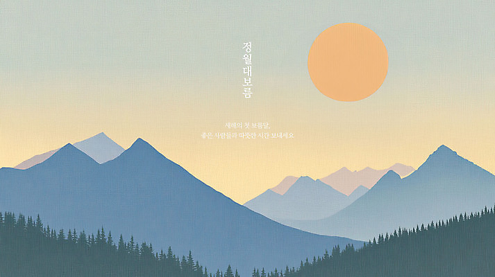 PSD 나무 일러스트 풍경 사람없음 평화 일몰 보름달 정월대보름 풍경화 산맥 국내일러스트 식물 명절 컨셉 산 노을 달 그림 파일형식