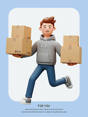 전신 PSD 편집이미지 남자 3D캐릭터 한명 웃음 들기 성인 3D 쌓기 배송 즐거움 택배상자 성인남자한명만 편집3D 캐릭터 1 감정 모션 표정 사람 상자 디지털합성 택배 남자한명만 성인남자만 파일형식