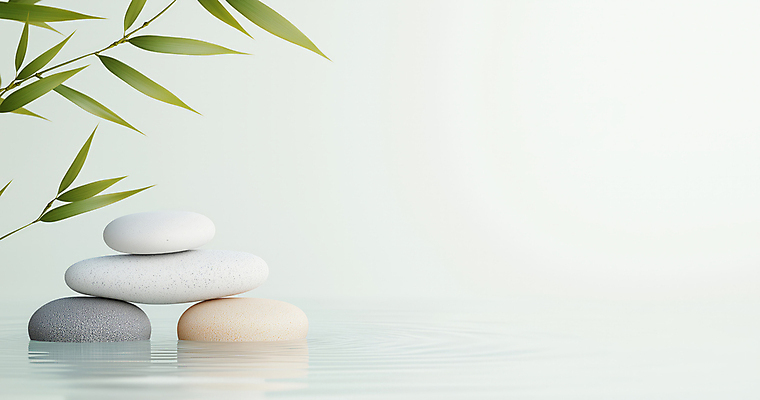 JPG 편집이미지 자연 나뭇잎 사람없음 평화 고요 수면 명상 편집실사 젠 AI포토 AI콘텐츠 컨셉 잎 물 쌓기 돌_바위 CG 생태계 파일형식