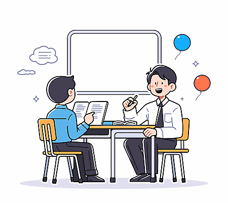 구름 학생 교육 남자 교복 말풍선 의자 일러스트 교실 청소년 미소 들기 성인 두명 책 반짝임 펜 교사 가리킴 책상 화이트보드 마주앉기 국내일러스트 AI파일 자연요소 직업 옷 가구 학교 모션 표정 사람 앉기 손짓 필기구 파일형식 벡터