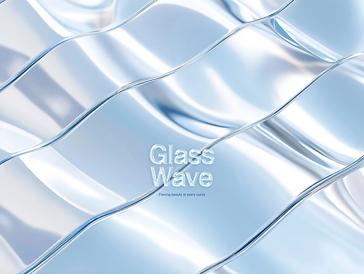 PSD 편집이미지 하늘색 곡선 유리 사람없음 은색 웨이브 이미지편집 선 컬러 재질 파란색 파일형식