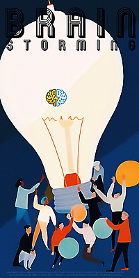 PSD 여자 남자 생각 일러스트 전구 아이디어 들기 여러명 성인 원형 뇌 손뻗기 번개모양 성인만 브레인스토밍 국내일러스트 모양 도형 다수 컨셉 모션 사람 번개 파일형식