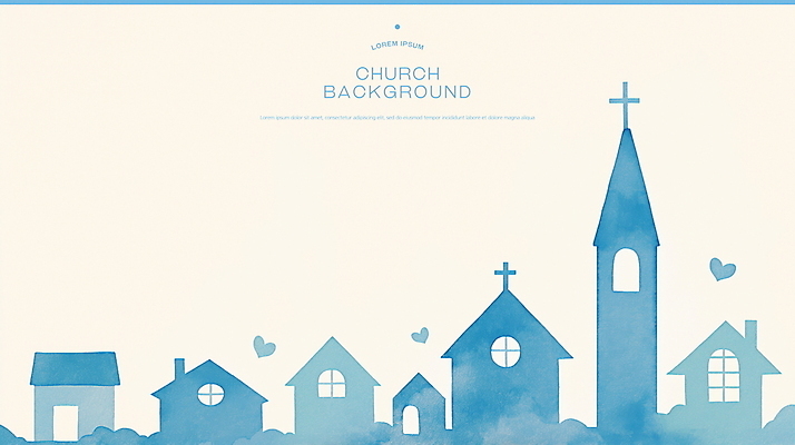 PSD 기독교 하늘색 십자가 일러스트 수채화 사람없음 교회 하트 베이지색 국내일러스트 모양 종교 컬러 종교건축 건물 파란색 파일형식