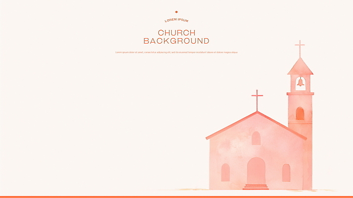 PSD 기독교 분홍색 십자가 일러스트 수채화 사람없음 교회 종탑 국내일러스트 종교 컬러 종교건축 건물 탑 파일형식