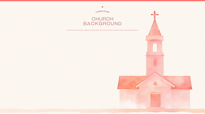 PSD 기독교 분홍색 십자가 일러스트 수채화 사람없음 교회 베이지색 국내일러스트 종교 컬러 종교건축 건물 파일형식