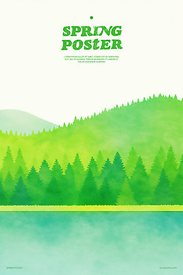 PSD 나무 일러스트 수채화 산 사람없음 초록색 평화 봄풍경 물가 숲 국내일러스트 식물 컬러 컨셉 풍경 봄 파일형식