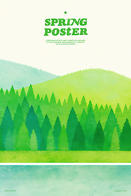 PSD 나무 일러스트 수채화 산 사람없음 초록색 평화 봄풍경 물가 숲 국내일러스트 식물 컬러 컨셉 풍경 봄 파일형식