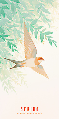 PSD 나무 일러스트 자연 나뭇잎 사람없음 초록색 봄풍경 비행 분위기 날갯짓 제비 산뜻 국내일러스트 식물 컬러 컨셉 잎 조류 풍경 봄 생태계 파일형식