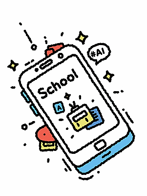 말풍선 일러스트 학교 모바일 기술 사람없음 반짝임 스마트폰 정보 AI_인공지능 국내일러스트 디지털교과서 AI파일 교육 모션 핸드폰 스마트기기 디지털 교과서 파일형식 벡터