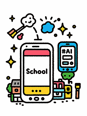 구름 일러스트 학교 사람없음 반짝임 스마트폰 컬러풀 노란색 정보 AI_인공지능 국내일러스트 디지털교과서 AI파일 자연요소 교육 컬러 모션 핸드폰 스마트기기 디지털 교과서 파일형식 벡터