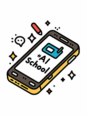 일러스트 학교 기술 사람없음 반짝임 스마트폰 노란색 정보 AI_인공지능 국내일러스트 디지털교과서 AI파일 교육 컬러 모션 핸드폰 스마트기기 디지털 교과서 파일형식 벡터