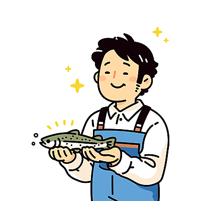 남자 일러스트 낚시 직업캐릭터 작업복 어류 어업 한명 웃음 들기 상반신 성인 반짝임 어부 멜빵 방수복 성인남자한명만 일러캐릭터 AI파일 직업 캐릭터 1 잡화 옷 산업 모션 레저 표정 사람 수중동물 남자한명만 성인남자만 파일형식 벡터