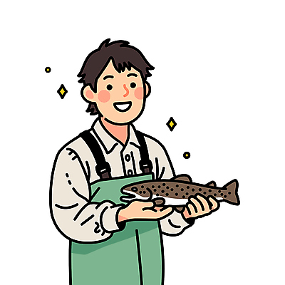 남자 일러스트 낚시 직업캐릭터 작업복 어류 어업 한명 웃음 들기 상반신 성인 반짝임 어부 멜빵 방수복 성인남자한명만 일러캐릭터 AI파일 직업 캐릭터 1 잡화 옷 산업 모션 레저 표정 사람 수중동물 남자한명만 성인남자만 파일형식 벡터