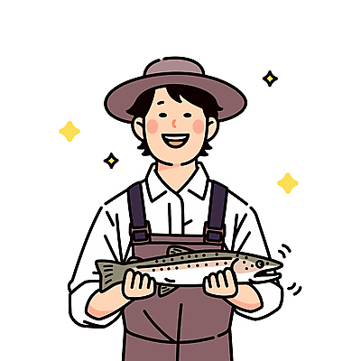 남자 일러스트 낚시 직업캐릭터 작업복 어류 어업 한명 웃음 들기 상반신 성인 반짝임 어부 멜빵 방수복 챙모자 성인남자한명만 일러캐릭터 AI파일 직업 캐릭터 모자_잡화 1 잡화 옷 산업 모션 레저 표정 사람 수중동물 남자한명만 성인남자만 파일형식 벡터