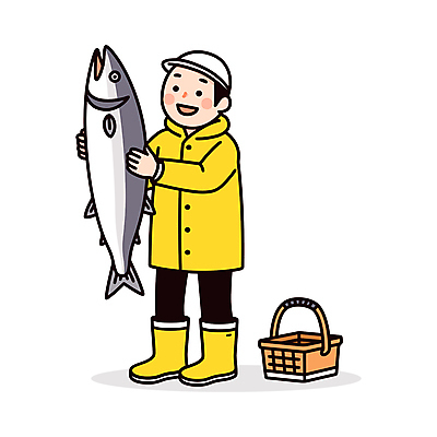 전신 남자 일러스트 낚시 직업캐릭터 작업복 어류 어업 한명 웃음 들기 성인 바구니 어부 방수복 캡모자 성인남자한명만 일러캐릭터 AI파일 직업 캐릭터 모자_잡화 1 옷 산업 모션 레저 표정 사람 수중동물 남자한명만 성인남자만 파일형식 벡터