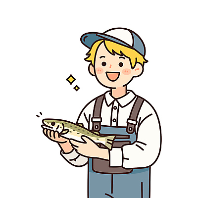 남자 일러스트 낚시 직업캐릭터 작업복 어류 어업 한명 웃음 들기 상반신 성인 반짝임 어부 방수복 성인남자한명만 일러캐릭터 AI파일 직업 캐릭터 1 옷 산업 모션 레저 표정 사람 수중동물 남자한명만 성인남자만 파일형식 벡터