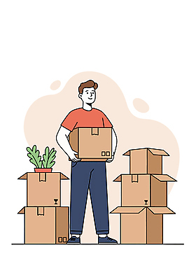 전신 PSD 식물 남자 화분 일러스트 한명 들기 성인 상자 쌓기 청소 정리 이삿짐 자취 성인남자한명만 포장이사 국내일러스트 1 모션 사람 이사 남자한명만 성인남자만 파일형식