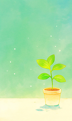 JPG 화분 하늘색 잎 일러스트 자연 따뜻함 사람없음 국내일러스트 AI일러스트 AI콘텐츠 식물 파란색 생태계 파일형식