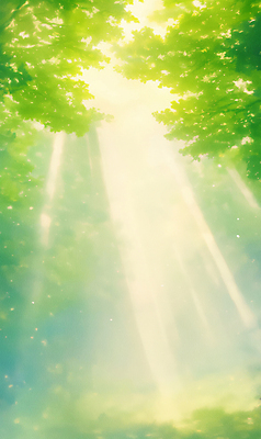 JPG 나무 잎 일러스트 자연 따뜻함 사람없음 초록색 햇빛 태양 봄풍경 숲 화창 국내일러스트 AI일러스트 AI콘텐츠 자연요소 식물 컬러 날씨 풍경 봄 생태계 파일형식