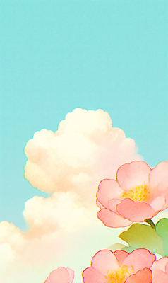 JPG 나무 구름 하늘색 잎 일러스트 봄꽃 자연 하늘 따뜻함 사람없음 햇빛 봄풍경 숲 화창 국내일러스트 AI일러스트 AI콘텐츠 자연요소 식물 꽃 날씨 풍경 파란색 태양 봄 생태계 파일형식