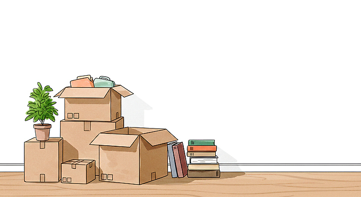 JPG 화분 화초 일러스트 사람없음 책 쌓기 청소 정리 이삿짐 택배상자 책더미 포장이사 국내일러스트 AI일러스트 AI콘텐츠 식물 모션 상자 이사 택배 무더기 파일형식