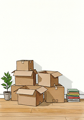 JPG 화분 화초 일러스트 사람없음 쌓기 청소 정리 이삿짐 택배상자 책더미 포장이사 국내일러스트 AI일러스트 AI콘텐츠 식물 모션 책 상자 이사 택배 무더기 파일형식