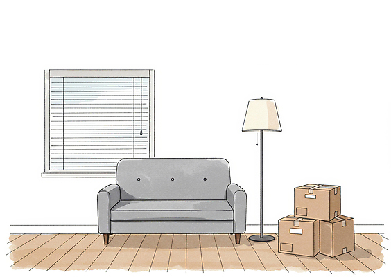 JPG 일러스트 창문 조명 사람없음 소파 쌓기 블라인드 청소 정리 이삿짐 택배상자 포장이사 국내일러스트 AI일러스트 AI콘텐츠 의자 모션 상자 커튼 이사 택배 파일형식