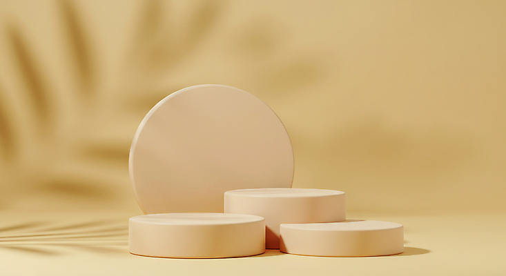 JPG 편집이미지 잎 그림자 사람없음 노란색 봄 원형 오브젝트 포디움 미니멀 편집실사 AI포토 AI콘텐츠 도형 식물 계절 컬러 무대 CG 파일형식