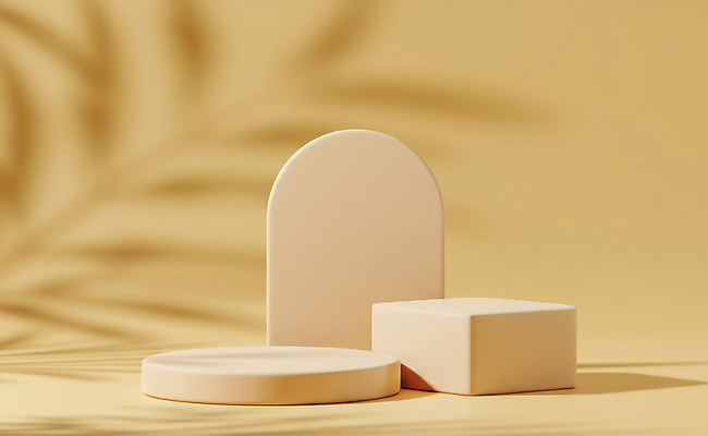 JPG 편집이미지 잎 그림자 사람없음 노란색 봄 원형 오브젝트 포디움 미니멀 편집실사 AI포토 AI콘텐츠 도형 식물 계절 컬러 무대 CG 파일형식