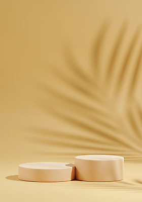 JPG 편집이미지 잎 그림자 사람없음 노란색 봄 원형 오브젝트 포디움 미니멀 편집실사 AI포토 AI콘텐츠 도형 식물 계절 컬러 무대 CG 파일형식