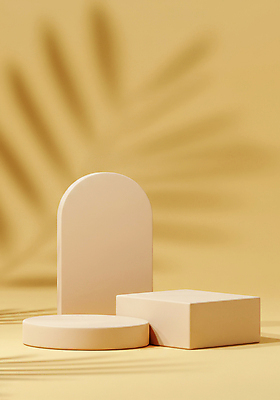 JPG 편집이미지 잎 그림자 사람없음 노란색 봄 원형 오브젝트 포디움 미니멀 편집실사 AI포토 AI콘텐츠 도형 식물 계절 컬러 무대 CG 파일형식